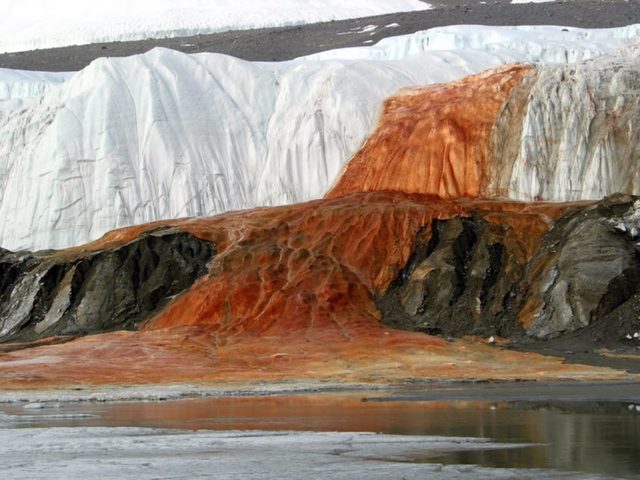 Водопад из ледника Тейлор. Источник: https://sm.news/